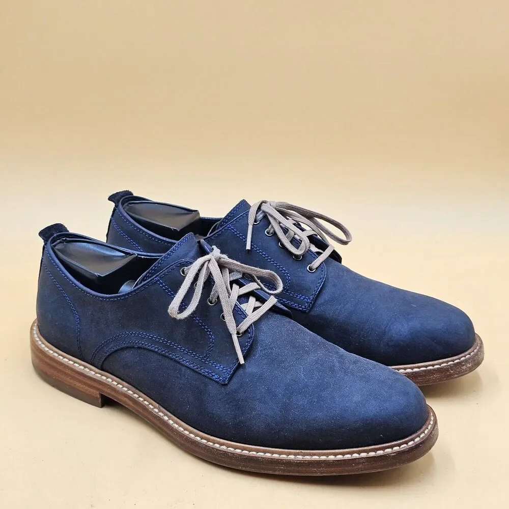 Cole Haan C25105 Tyler Grand Plain Toe Oxford Derby Leather Shoes Size 10.5 Navy